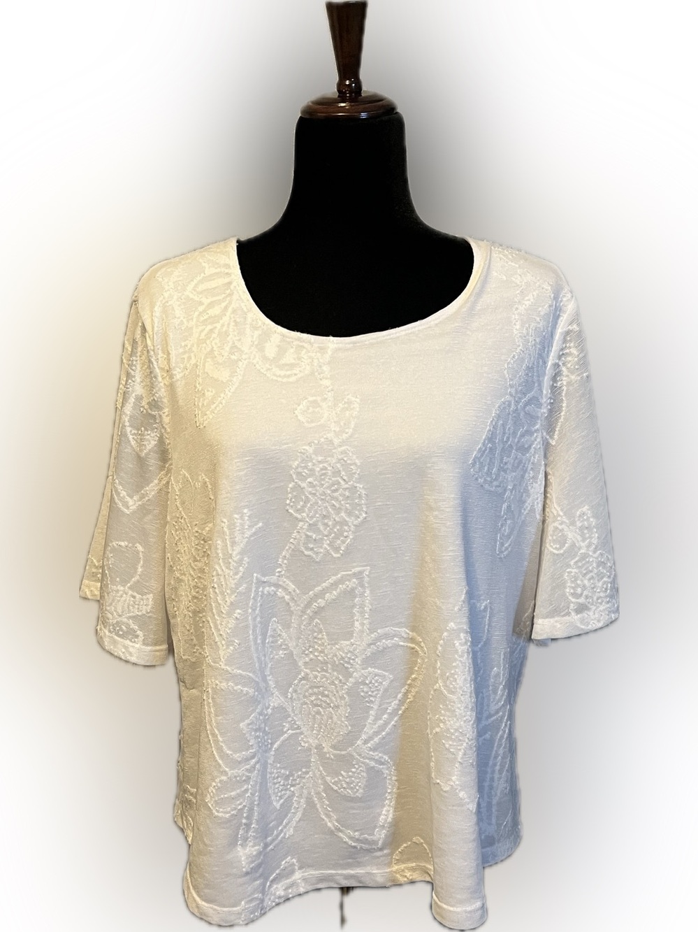 Chico’s French Country Blouse in White size XL